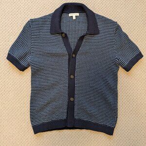 Banana Republic Sweater Knit Button Up Short Sleeve Shirt Small NWOT